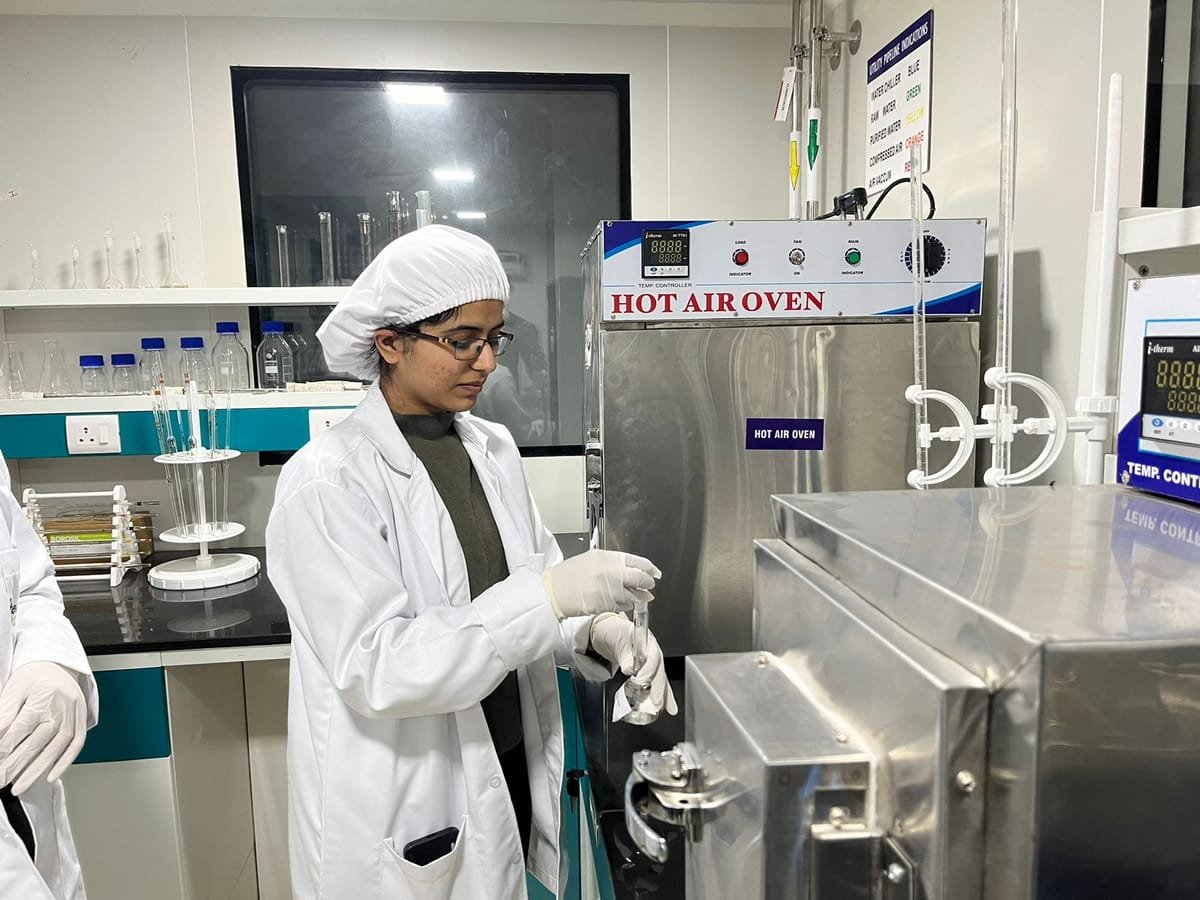Quality control laboratory at the Stenkem Biolife quality control laboratory, Karnal.