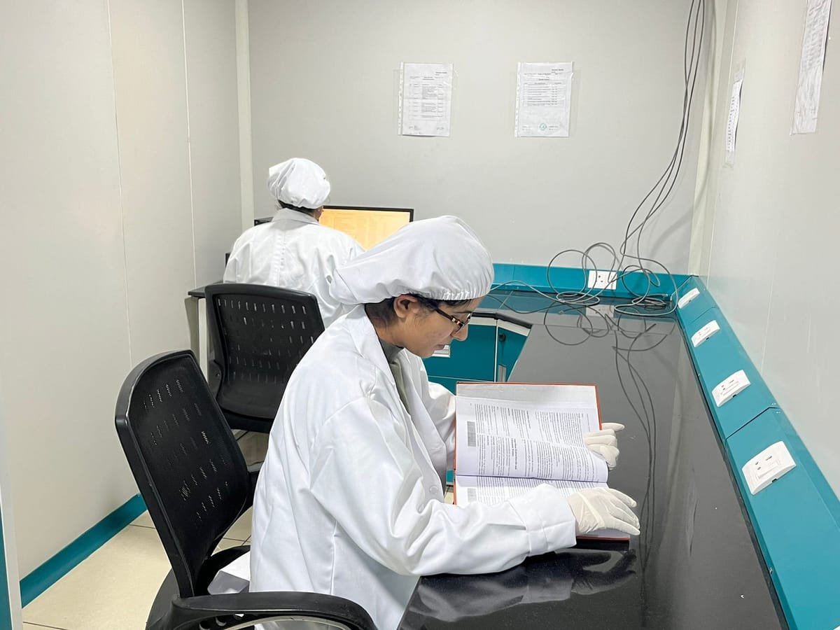 Quality control laboratory at the Stenkem Biolife quality control laboratory, Karnal.