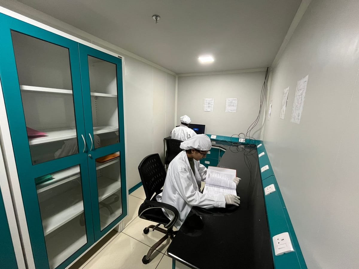 Quality control laboratory at the Stenkem Biolife quality control laboratory, Karnal.