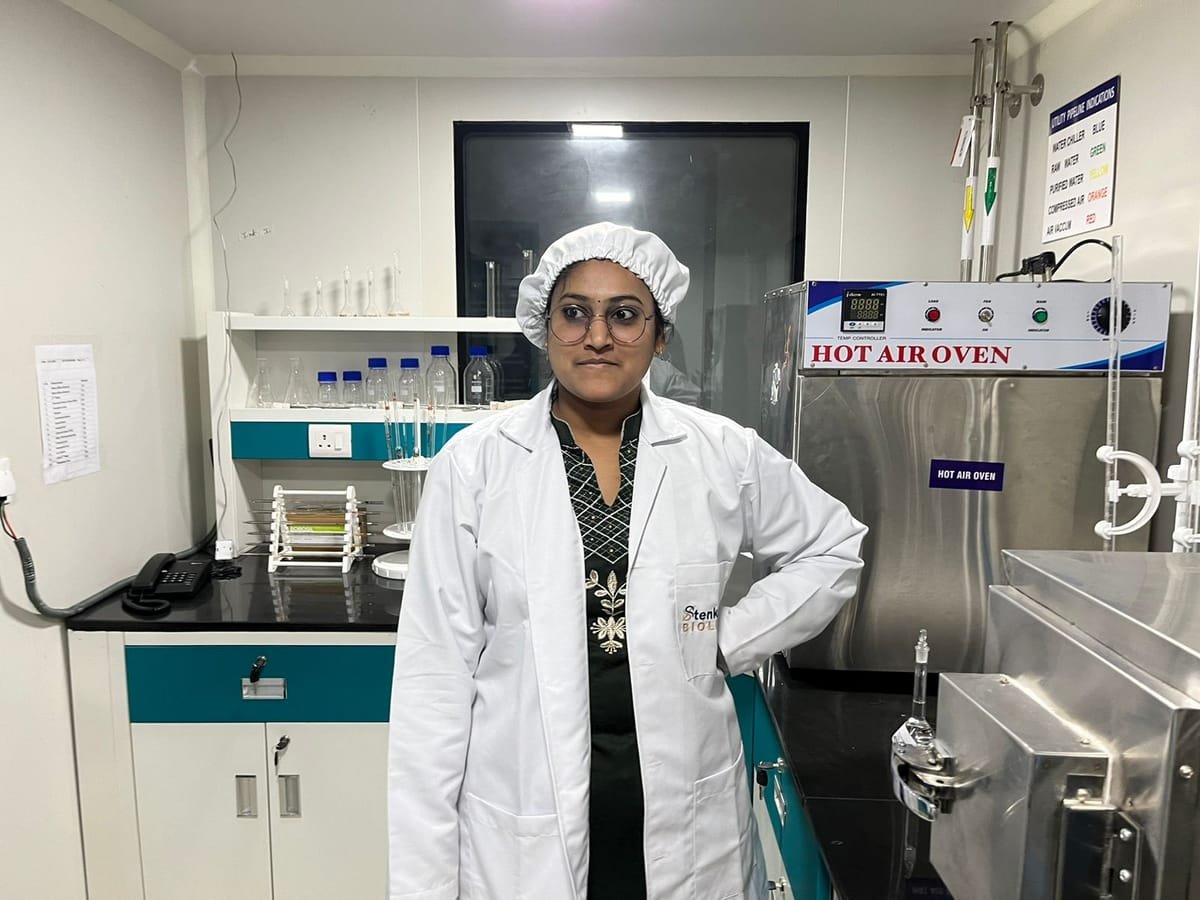 Quality control laboratory at the Stenkem Biolife quality control laboratory, Karnal.