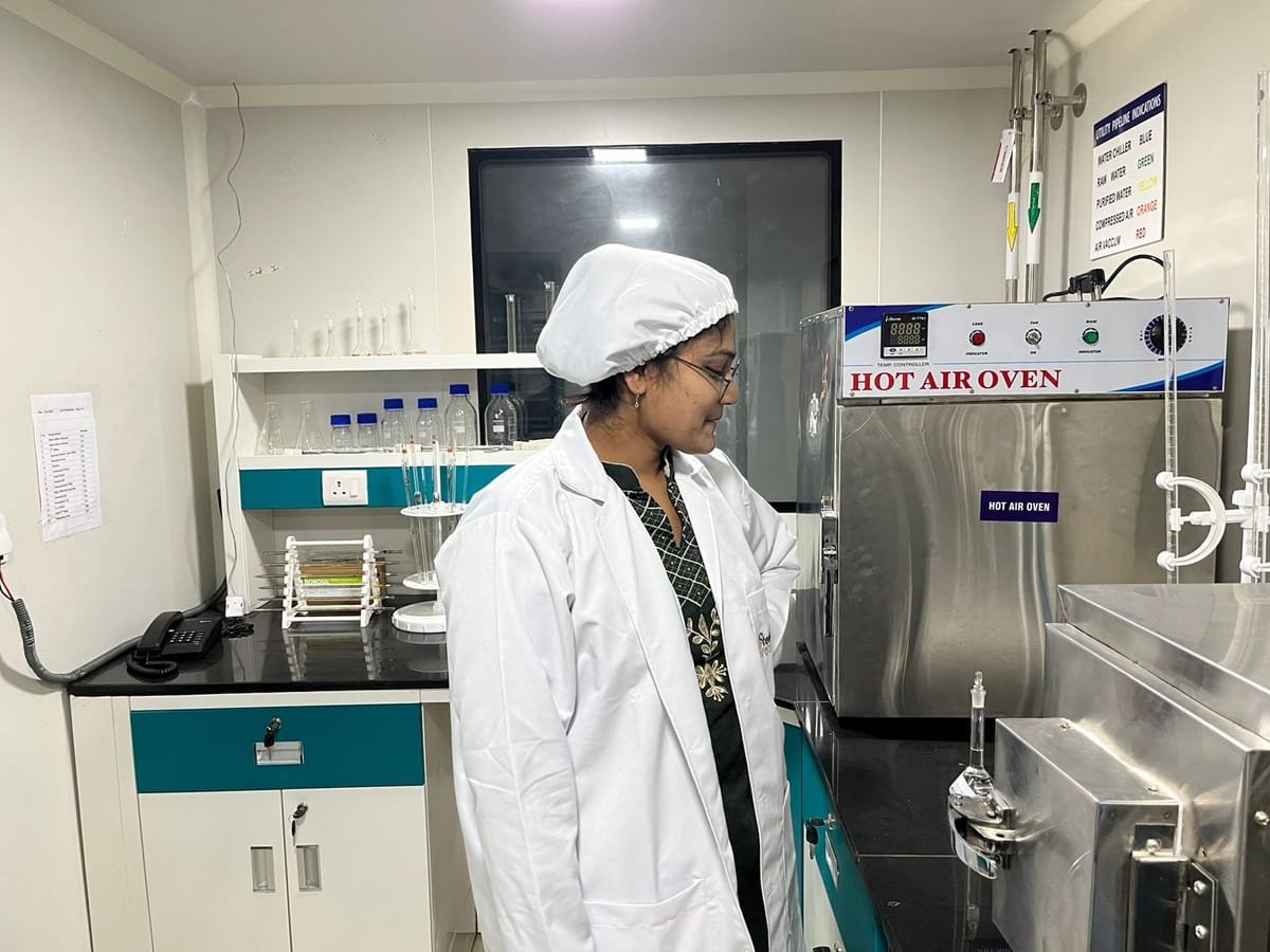 Quality control laboratory at the Stenkem Biolife quality control laboratory, Karnal.