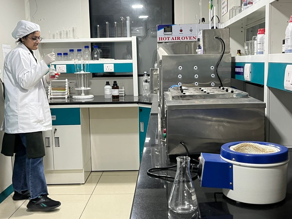 Quality control laboratory at the Stenkem Biolife quality control laboratory, Karnal.
