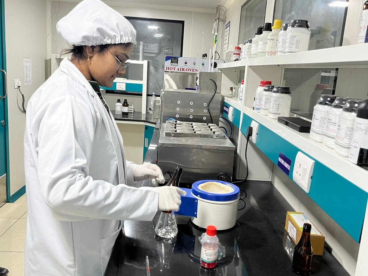 Quality control laboratory at the Stenkem Biolife quality control laboratory, Karnal.