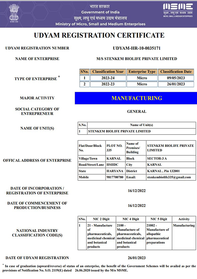 Udyam Registration — MSME — Ministry of Micro, Small and Medium Enterprises, Government of India